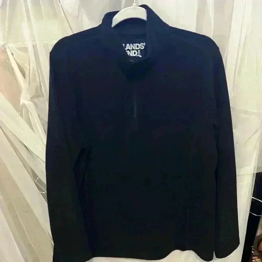 Lands End Fleece Quarter Zip Pullover. XL 18. Kids. Black. Unisex. Preowned.